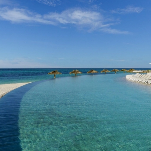 Landscape of a resort shore area