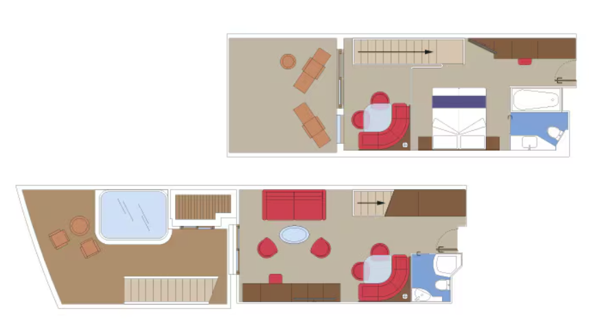 MSC Yacht Club Duplex Suite with Whirlpool Bath-[YJD]